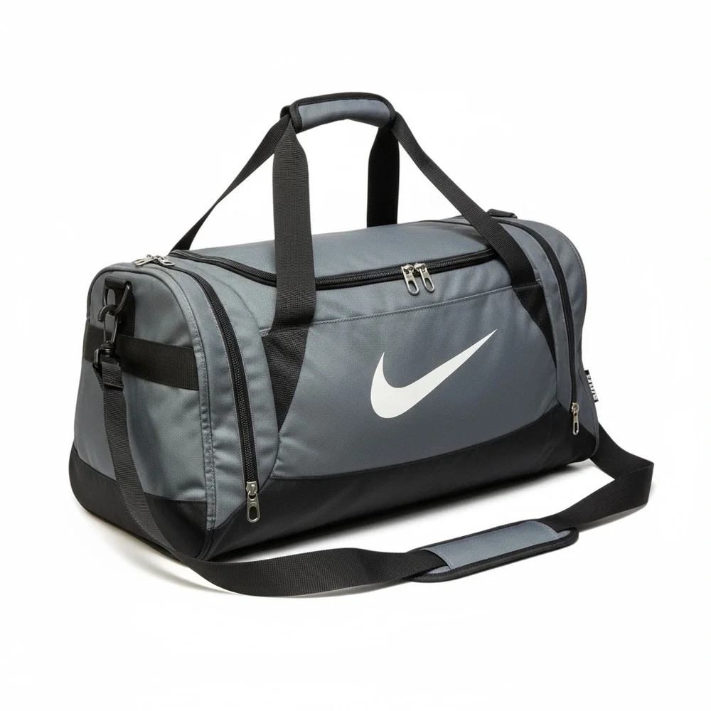 🏋️‍♂️ Nike Gray & Black Duffel Bag — Gym /‎ Travel / Sports Carryall 💼